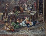 Jenny Hoppe The chicken family Spain oil painting artist